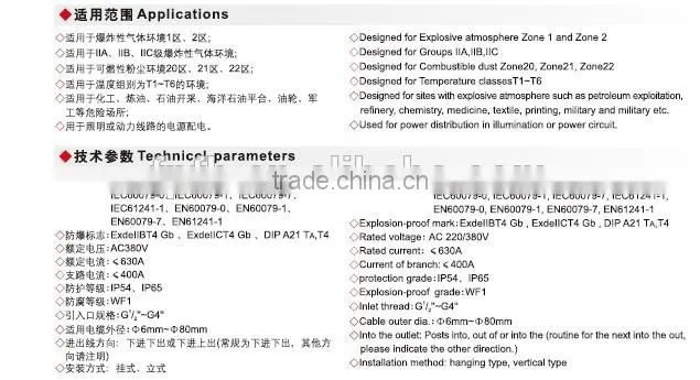 BXD51-D explosion proof (power maintenance) distribution box