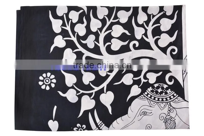 Elephant Print Mandala Tapestries Hippie Indian Wall Hanging, Indian Bohemian Bedspread,Mandala Tapestry 100% cotton wholesale