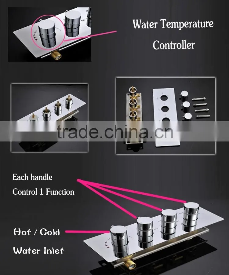 bathroom led rain shower 360*500mm embeded ceiling mounted 304ss shower head multi color remote control rain spa shower