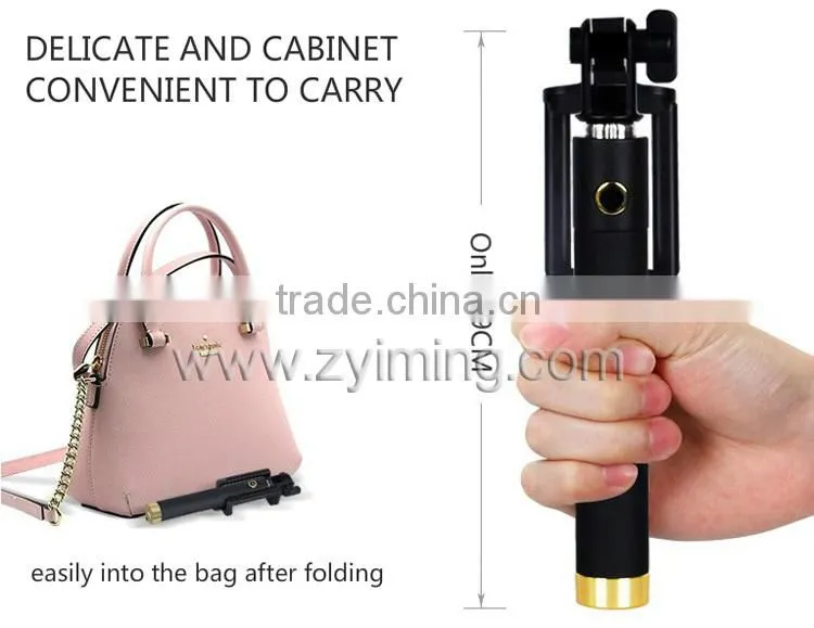 Zyiming wholesale mini selfie stick Z07-6V bluetooth monopod selfie stick
