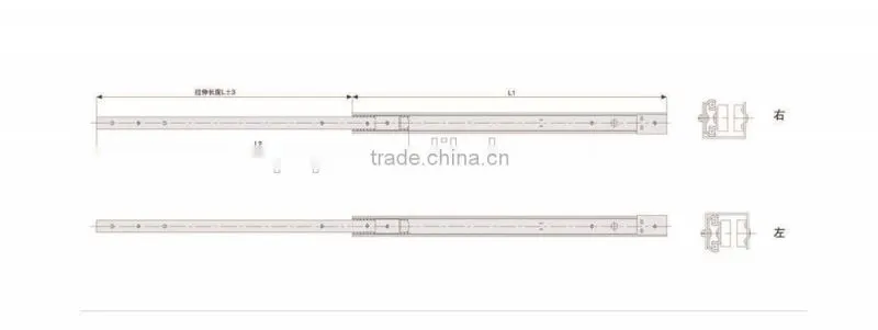 High quality drawer slide manufactory, 27mm ball bearing drawer slide, roller forming machine of ball bearing slide