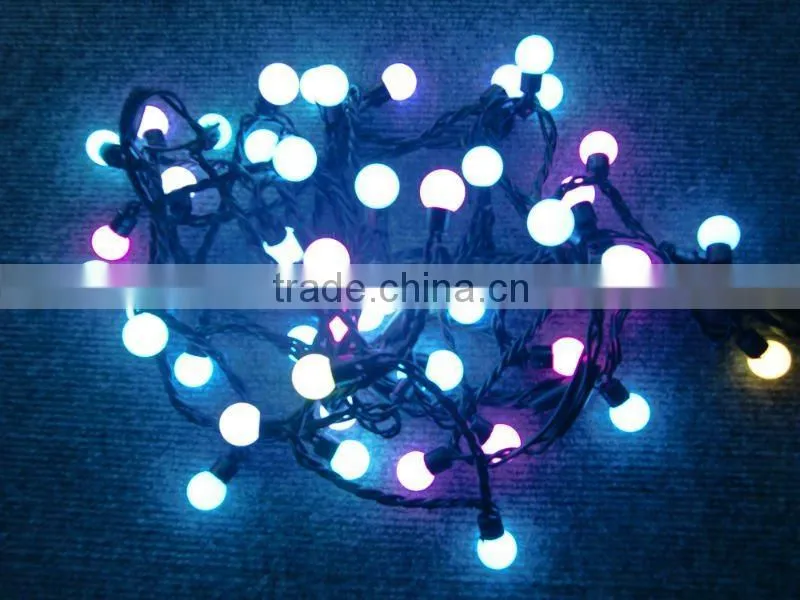 New Arrival Outdoor Christmas Lights Dual Color Led Ball String With Controller Memory