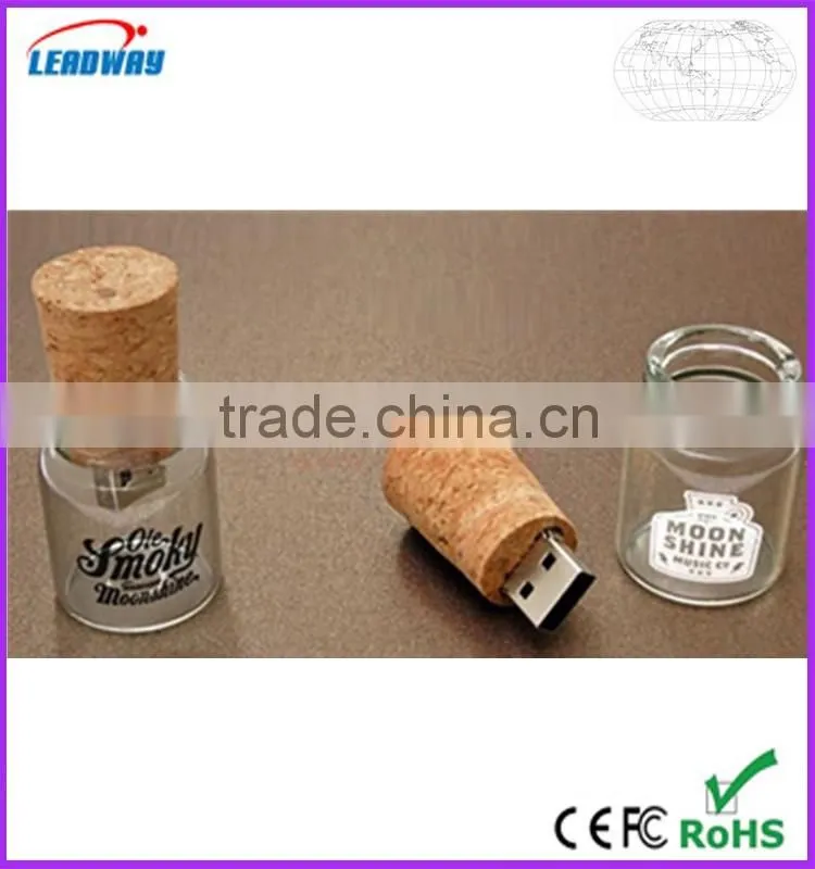 Could put anything you want inside bottle usb,best quality glass bottle usb flash stick,full capacity cork usb