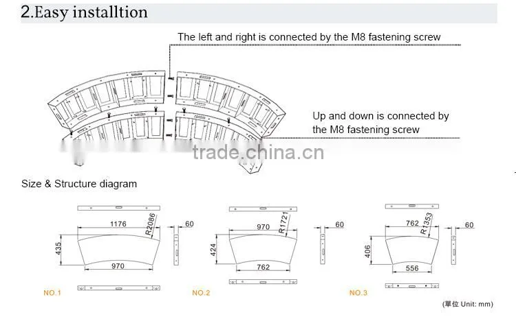 led 3d ring video display cabinet good for wedding stage lighting as backdrop in 2015