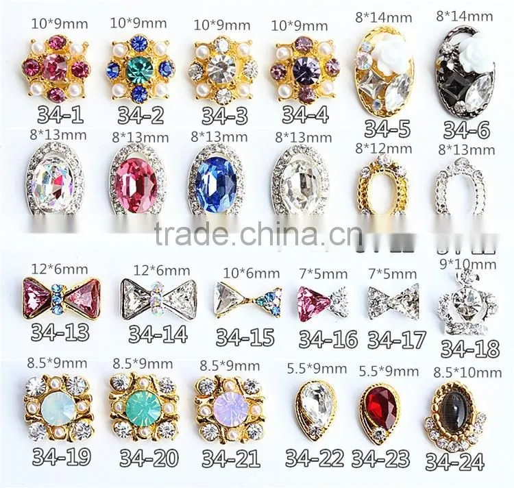strong quality nail art flower oval bow design small alloy jewelry