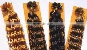 water wave nail-tip hair extension/nail-tip human hair/hair products/hair extension