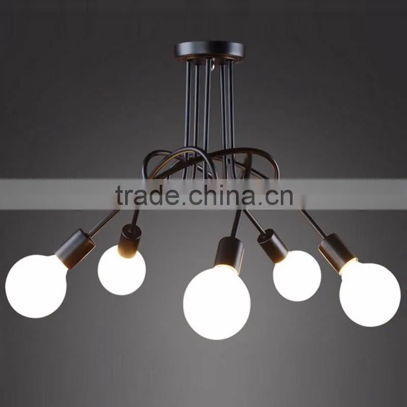 CE RoSH indoor iron black or white or red chandelier ceiling lamp GX-5109-3