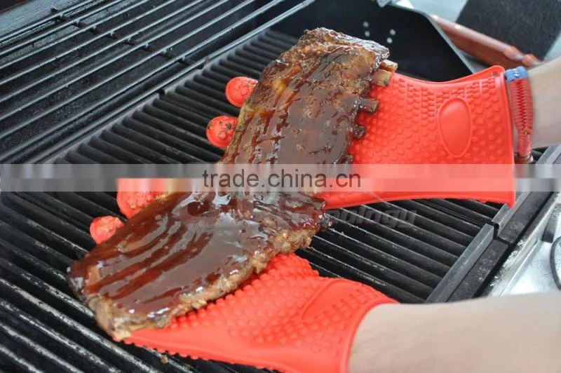 New Products 2014, 100% FDA grade, Rock Bottom Prices, waterproof, Heat Resistant Silicone Oven Gloves, Silicone BBQ Gloves
