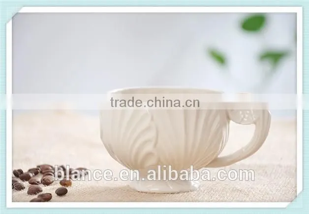 high quality ceramic 200ml shell mug with European-style shell mug in shell design