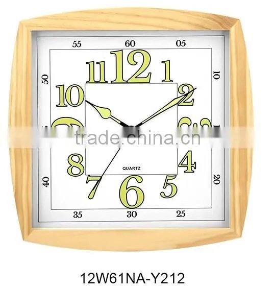 12inch rectangle wooden wall clock decoration items square fashional clock