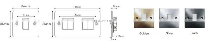 45A and 13A cooker unit control switch
