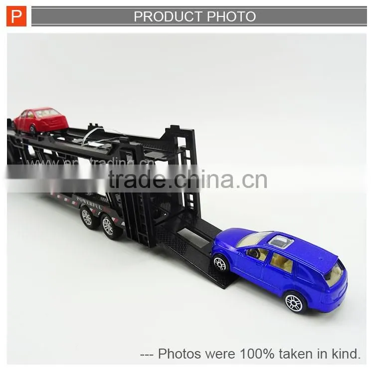 Collection metal car pull back diecast container truck toy