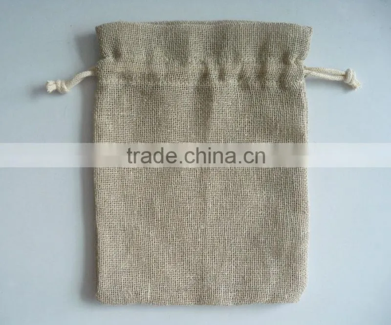 2016 New arrival Jute promotional good quality drawstring bag vanity bag for Lady