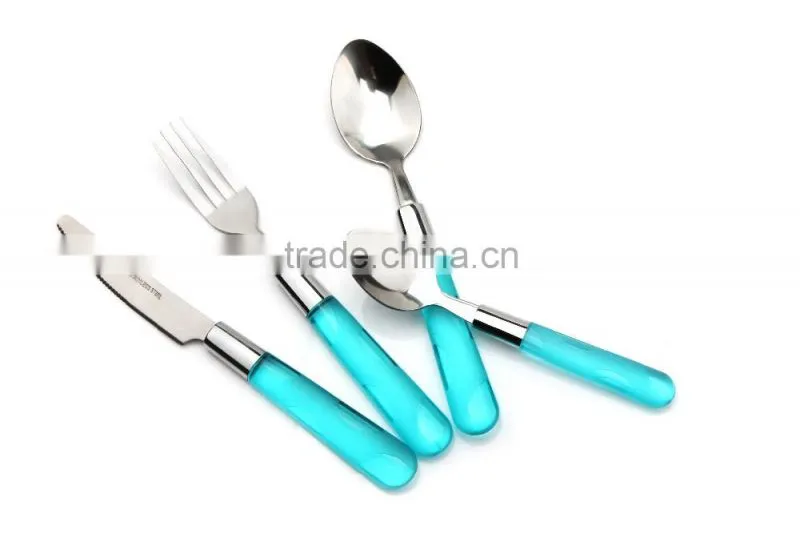 cutlery sets with plastic handles, set of cutlery, plastic metallic cutlery