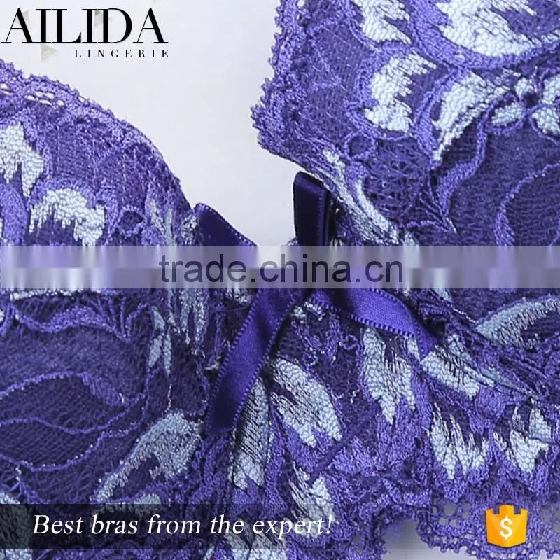TOP Grade Breathable Bra Customized Logo Embroided Padded Ladies Romantic Bra