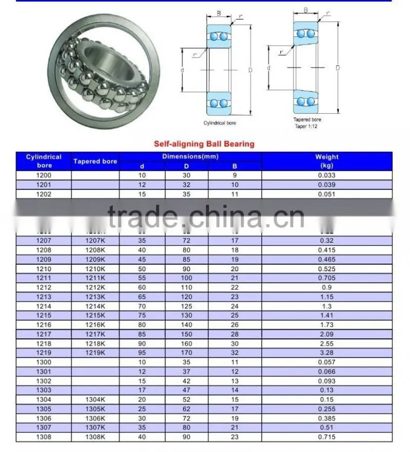 Double Row Self Aligning Ball Bearing 1411