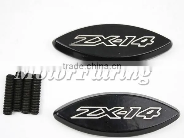 Mirror Base Plates for Kawasaki Ninja ZX-14 ZX14 R ZX-14R ZX1400 2006-2009 BLACK MT222-006