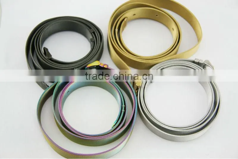 2014 young lady fashion gold stainless steel mesh waist belt