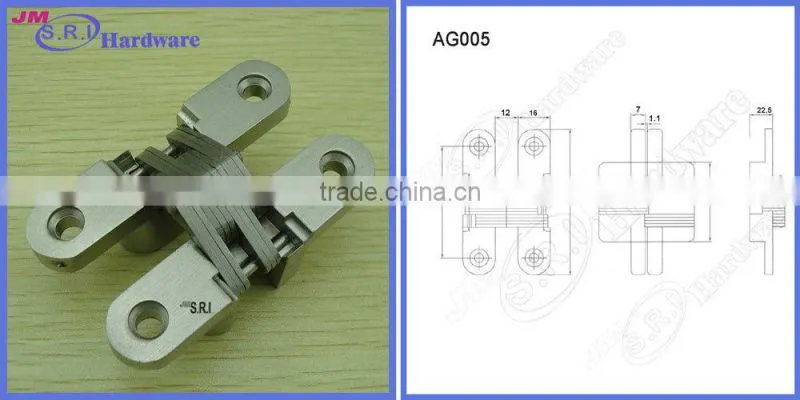Hot sale zinc alloy concealed hinge for wooden door , recessed door hinges