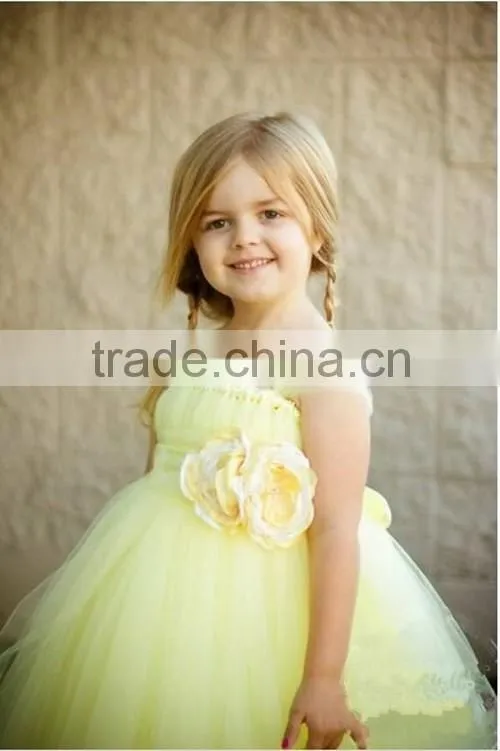 2015 New Arrival Baby Tutu Dress Maxi Light Yellow Baby Tutu Dress