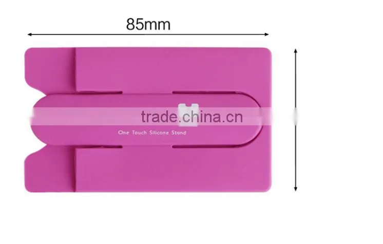 2016 New design Factory supply 3m Sticky Silicone Slap Mobile Phone Card Holder Stand