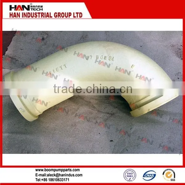 Concrete pump parts 45 degree stainless steel pipe elbow 4 inch concrete pump elbow / bend