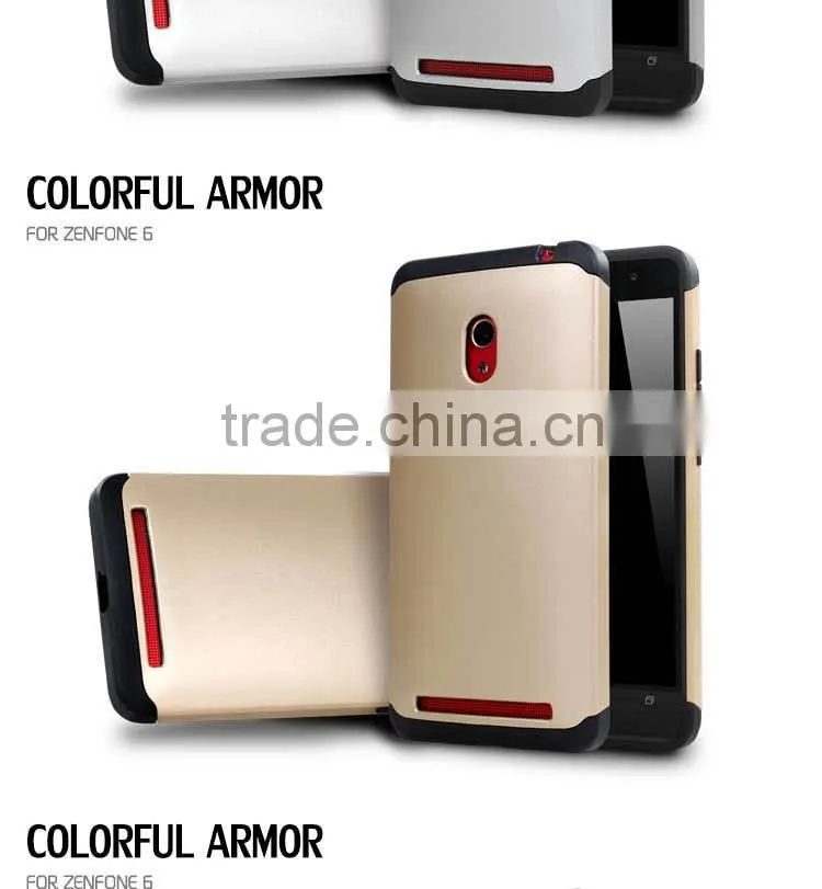 2015 New arrival slim colorful armor back cover for asus zenfone 6 case