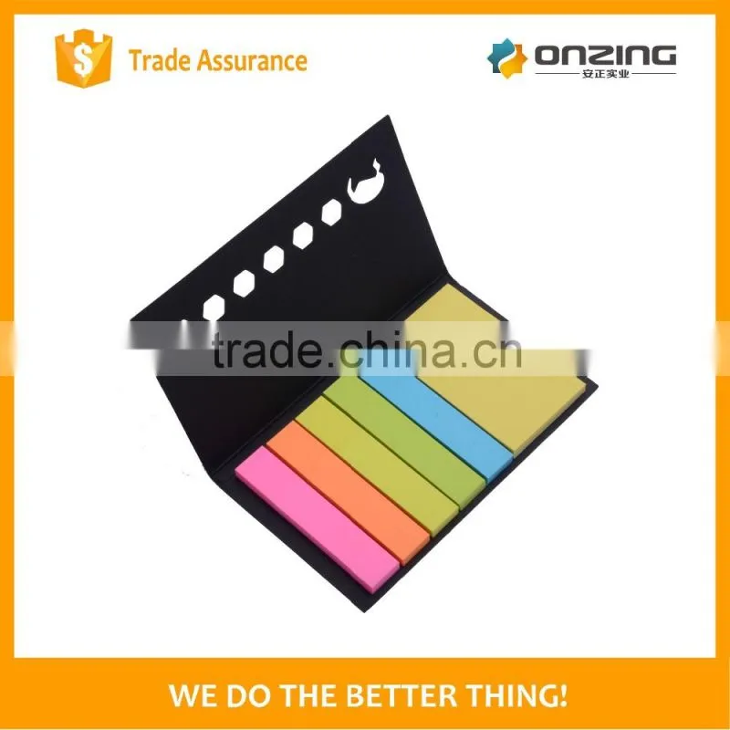New style black card cover neon sticky notes memo notepad