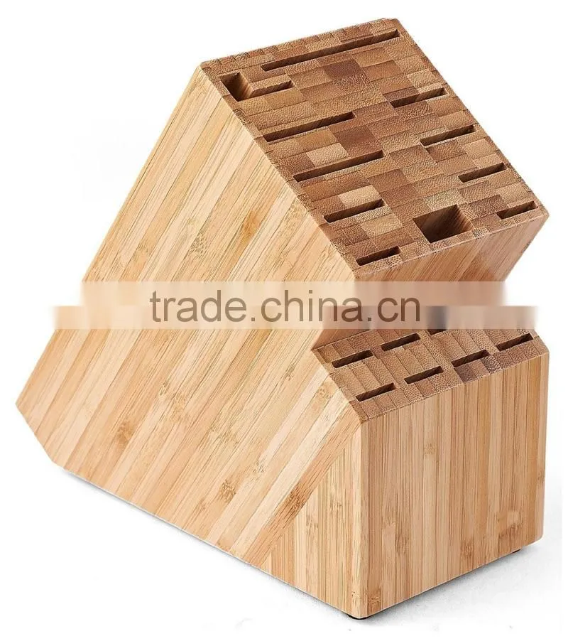 2015 New Bamboo Countertop Knife Block with 19 slots