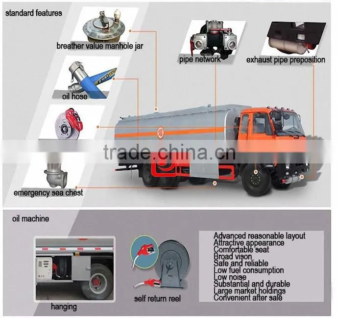China factory direct sale fuel tanker trailer dimension, High capacity oil tank semi trailer price
