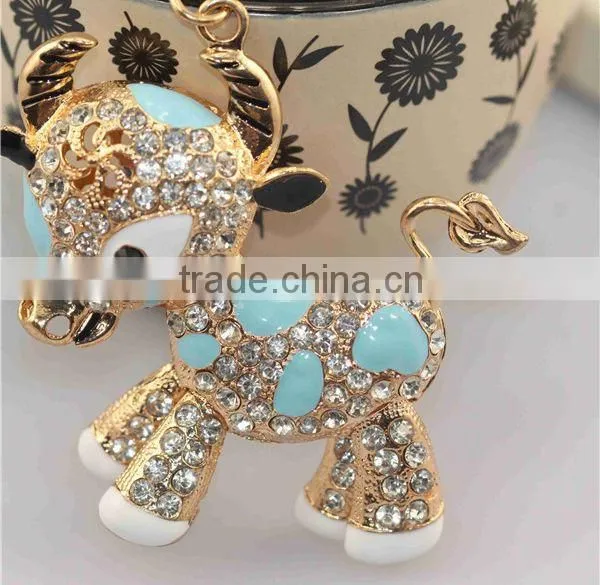 2014 Latest Animal Rhinestone Yark Key Chain, Gift Bag Pendant ZTKC-140