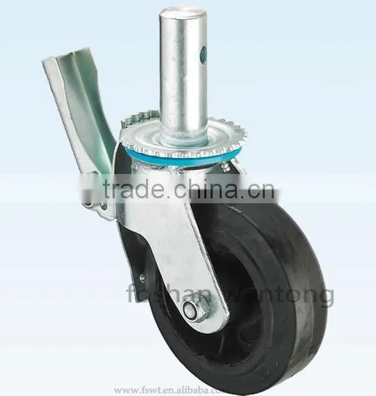 5 Inch Industrial Black Rubber Fixed Hardware Caster