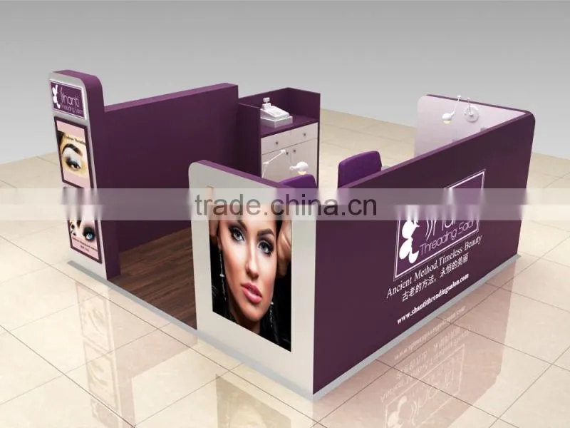 Fashion design kiosk for eyebrow service in mall