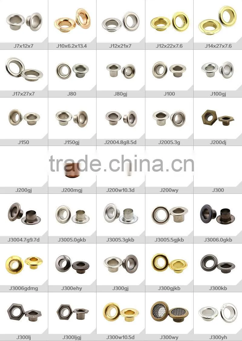 high grade free nickel metal garment leather eyelets