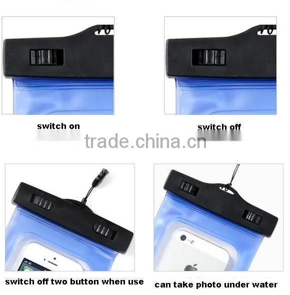 Guangdong custom fashion pink and black Smart pvc waterproof bag for mobile phone with arm belt