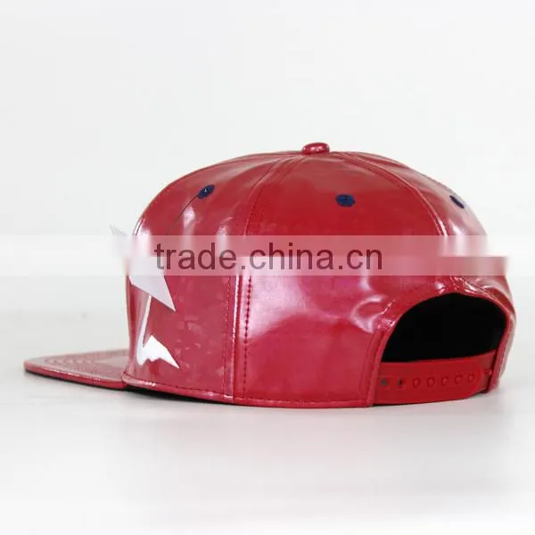 leather flat bill hat,hiphop flat brim cap hat,leather flat brim snapback hat