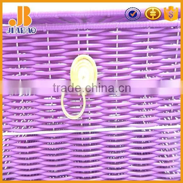 Plastic rattan blue storage cabinet