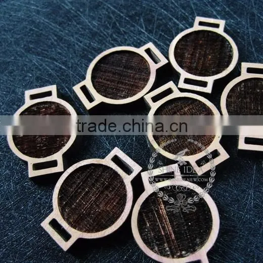 20mm setting size vintage style natual log wood bezel watch round pendant setting DIY findings supplies 1411142