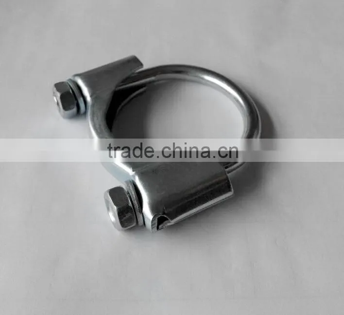 Low price galvanized steel U-bolt muffler pipe clamp in 2-1/2"