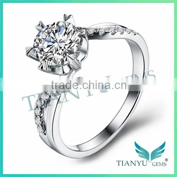 925 Sterling Sliver Ring Super White Moissanite Diamond Engagement Ring for Jewelry