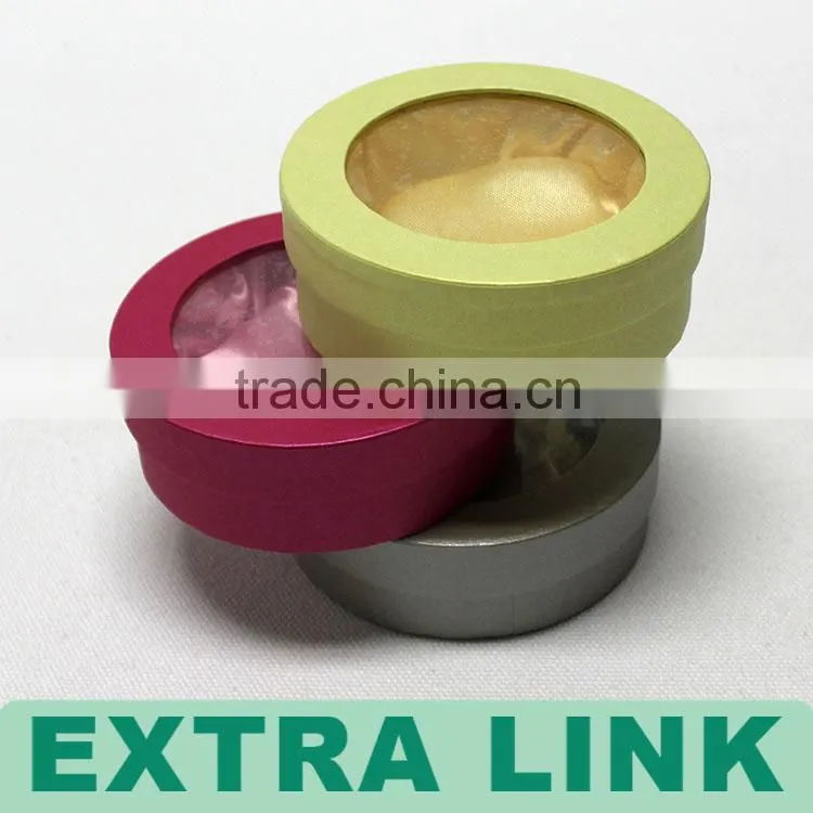 Custom design bangle bracelet jewelry box small clear lid round bracelet box