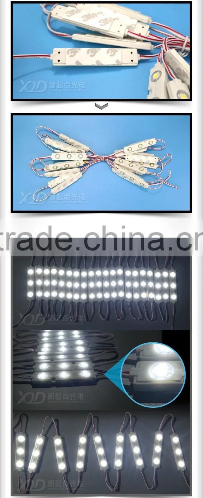 waterproof DC 12V SMD 5050 3leds led pixel module 5050 injection RGB module WS2811 IPD 6803 wholesale led module