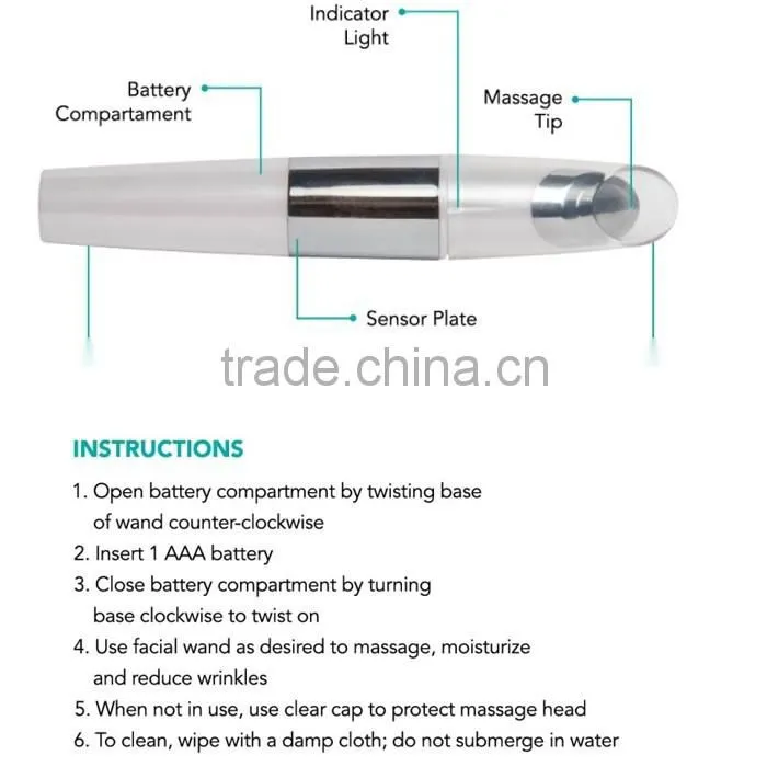 Handheld Iontophoresis portable beauty equipment anti wrinkle face massager