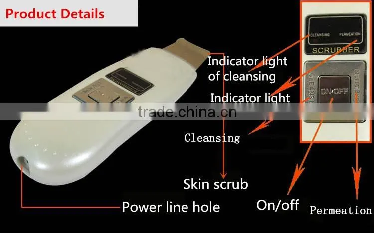 YL-8010 Protable Ultrasonic Skin Scrubber Beauty Machine with ce