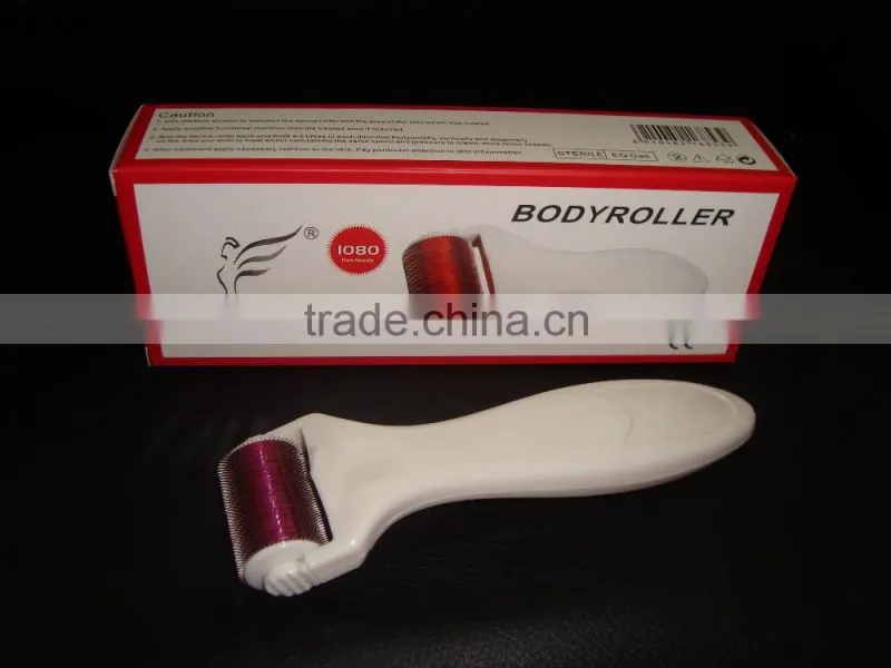 cosmetic implement freckle removal ce certificate derma roller 1080 needles changeable head body roller-L008