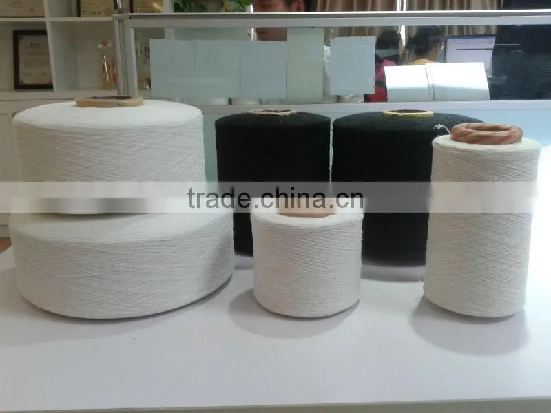 7s 10s 65/35 % white color recycled polyester cotton yarn