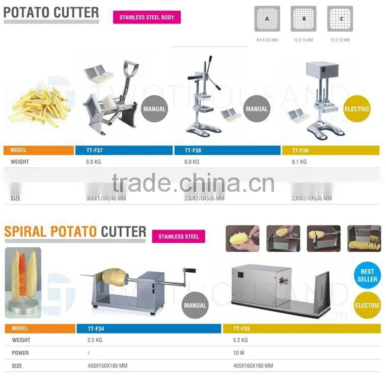 2017 Manufacturer Sweet Potato French Fry Cutter Machine, Manual Control, Full S/S, TT-F38