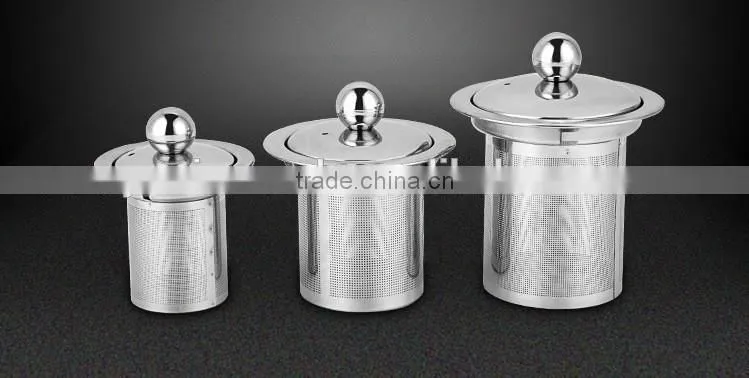 YS factory Loose Leaf Tea Stainless Steel Strainer (Set of 2) with Tea Scoop and Drip Trays, Medium