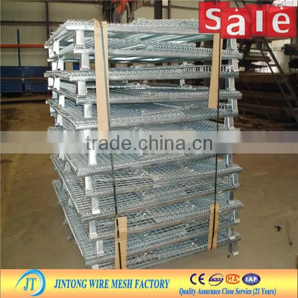 heavy duty rigid collapsable wire mesh container/storage cage