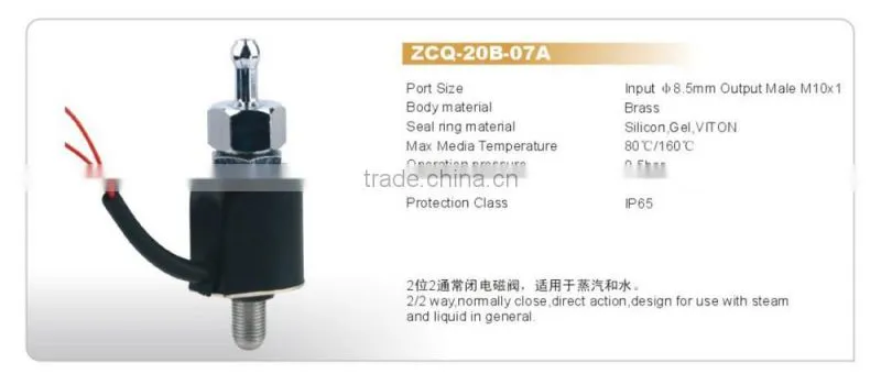Ironing Solenoid Valve for Steam Iron